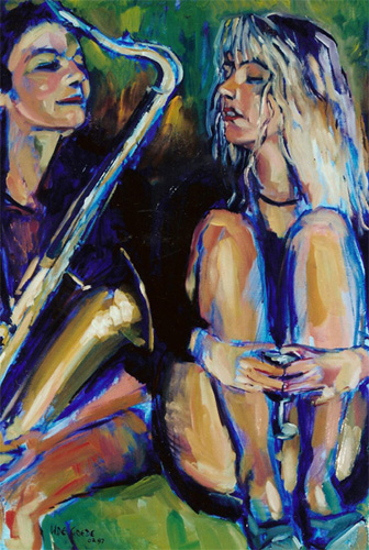 Round midnight 70 x 100 olieverf op linnen